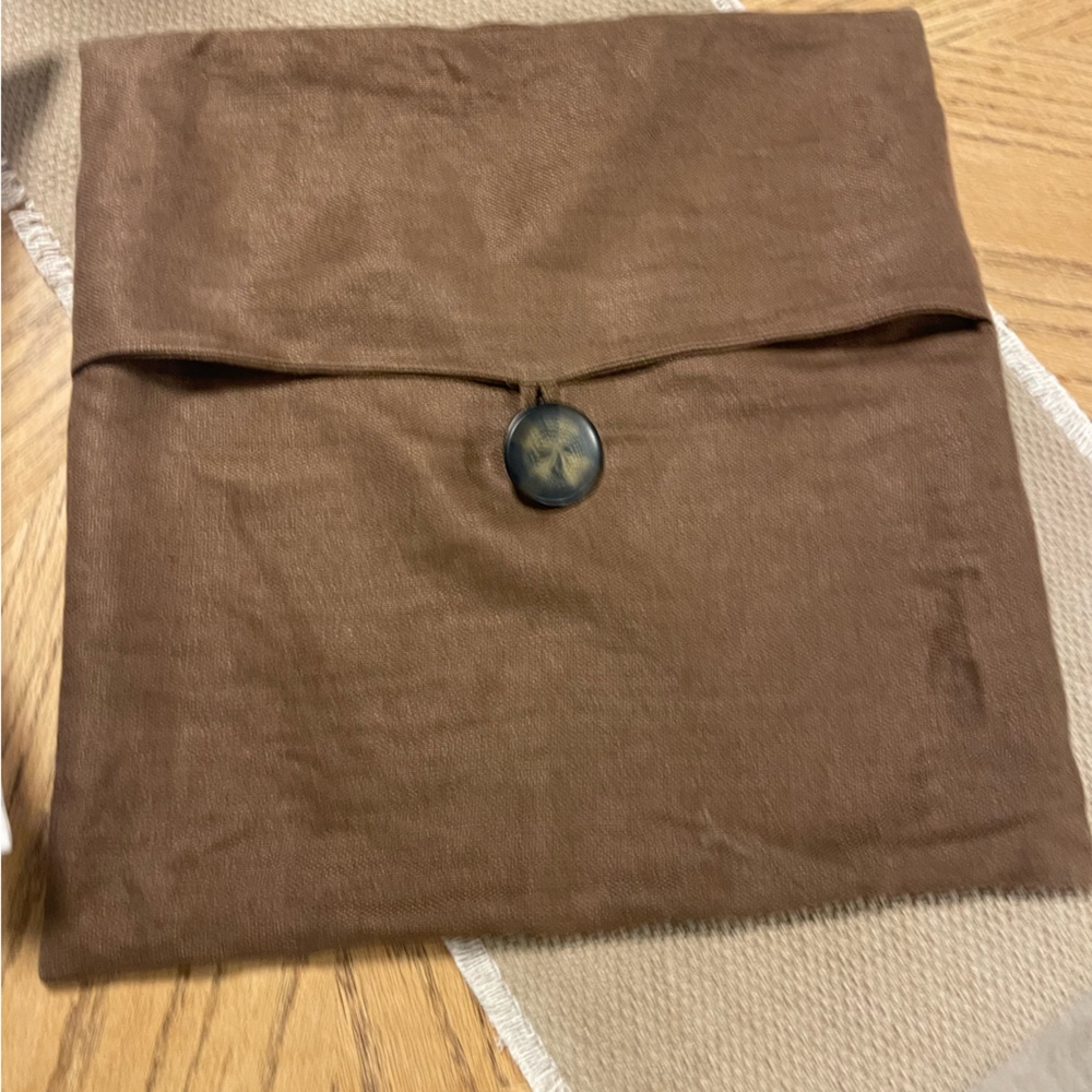 Pottery Barn brown linen pillow case